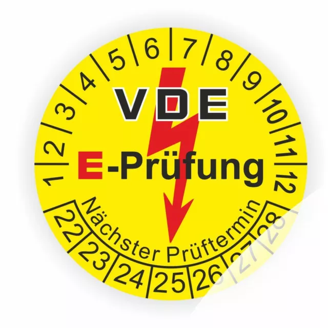 Prüfplaketten VDE E-Prüfung Ø:20-30mm Staffelpreise Wartung Plaketten Etiketten