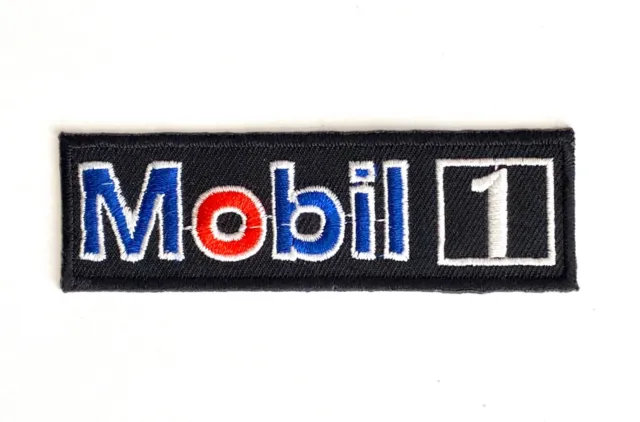 Embroidered Patch - Mobil 1 - Racing - Motor Oil - Gasoline - NEW - Iron-on/Sew