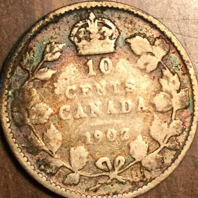 1902 Canada Silver 10 Cents Coin