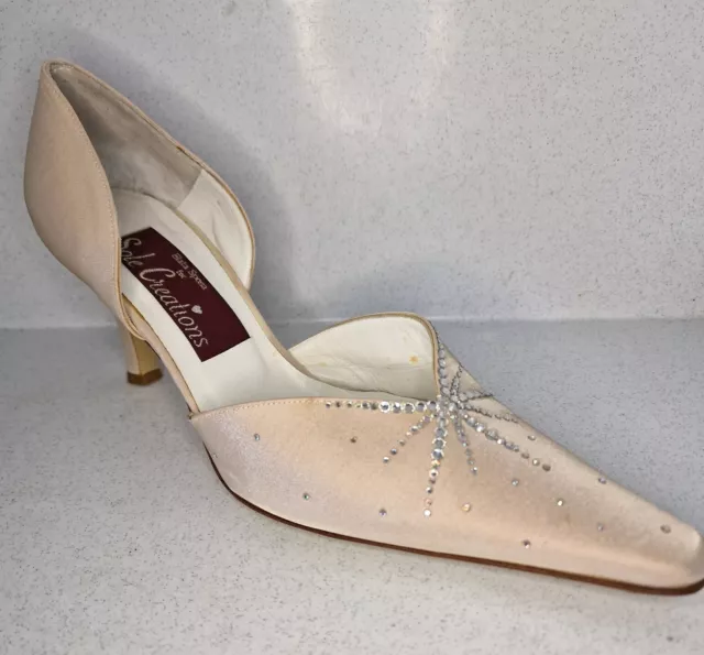 Scarpe Sposa Wedding Elata Sposa Tacco Alto Suola In Pelle Creazioni Nudo Uk6.5