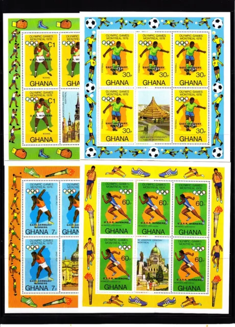 Olympiade 1976 - Fussball - GHANA - 4 KLB mit Aufdruck postfrisch