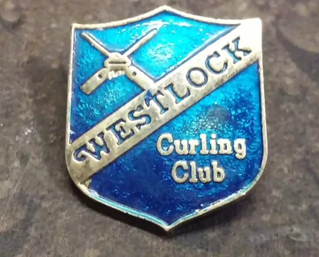 Westlock Curling Club vintage pin badge