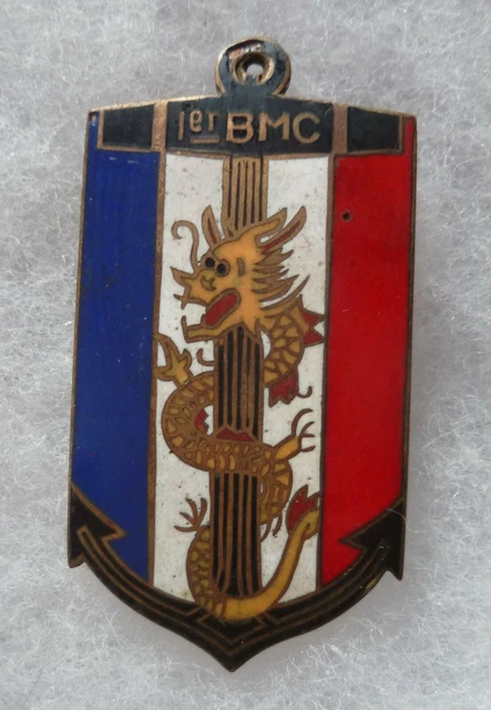 INSIGNE 1° BATAILLON de Marche de Chine émail ORIGINAL 19301940