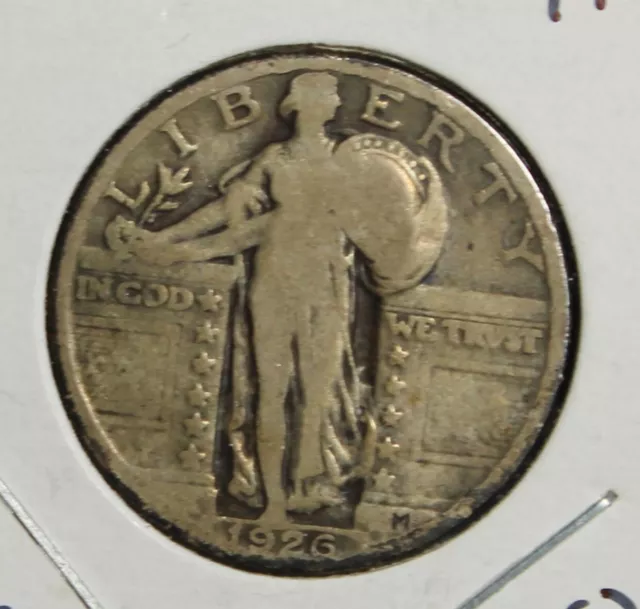 1926 Standing Liberty Silver Quarter Collector Coin. Free Shipping