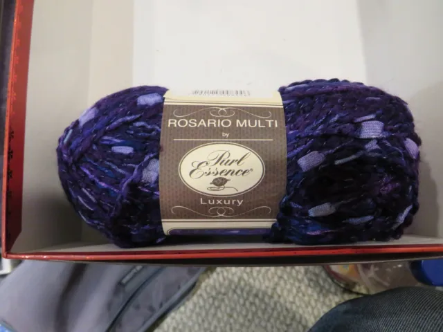 Yarn - Rosario Multi- Purl Essence Luxury- 3.5 oz Purple Acrylic-Polyamide Bulky