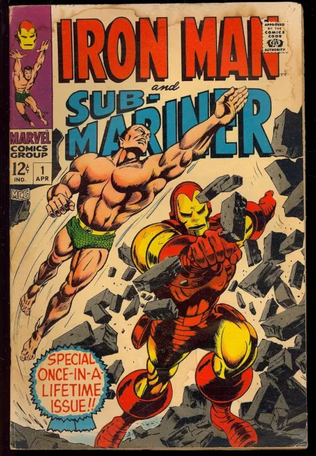 Iron Man and Sub-Mariner #1 First Issue Silver Age Superhero Marvel 1968 GD-VG