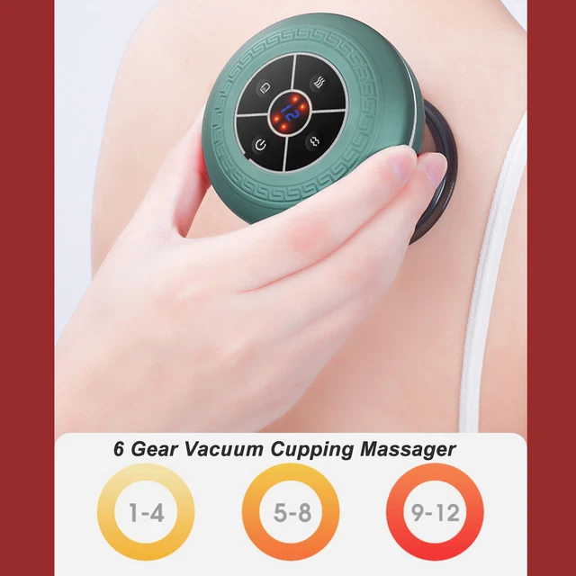 Electric Cupping Massager Red Yellow Light 6 Gears High Suction Power USB Re Ftd