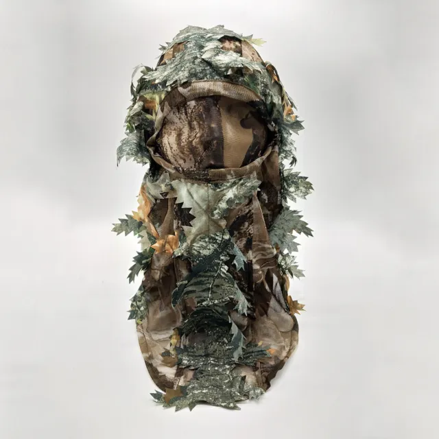 Woodland Camo 3D Camouflage Leaf Ghillie Suit Face Mask Paintball Hunting