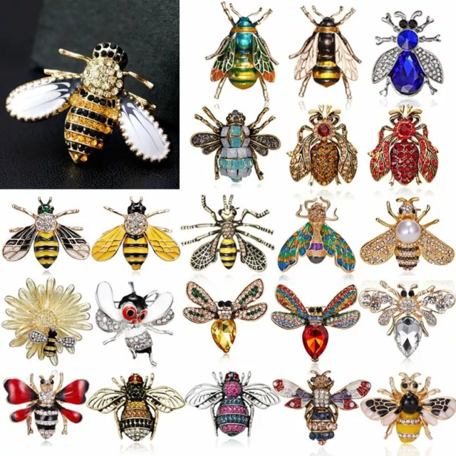 Wedding Animal Bee Crystal Pearl Brooch Pin Women Men Jewelry Brooch Wholesale