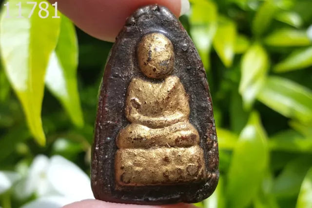Phra LP Thuad Wat Pa Ban Sang Roi Charm Protect Old Thai Buddha Amulet #11781
