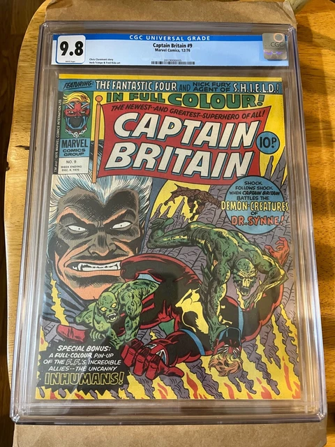 Captain Britain #9 CGC 9.8 WT Marvel UK 1976 2nd Betsy Braddock later Psylocke