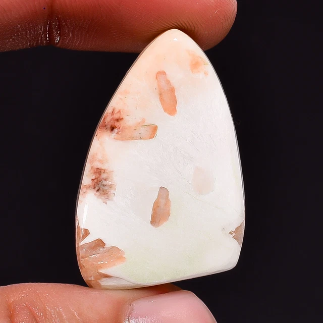 100%Natural Scolecite Fancy Cabochon Loose Gemstone 30.45 Ct 31x24x6 mm AAS-4448