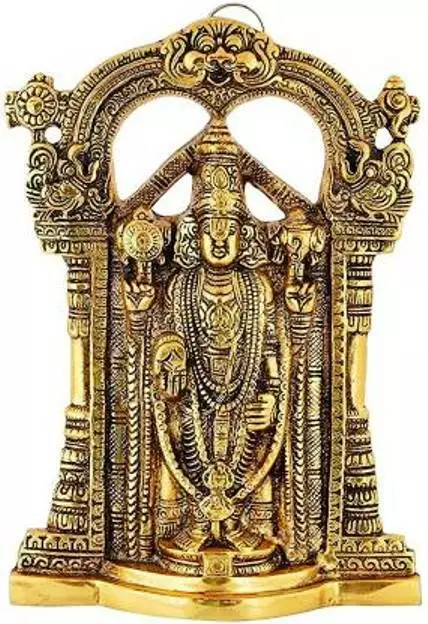 Lord Tirupati Balaji Metal Statue for Home Decor and Gifts Decorative I19M