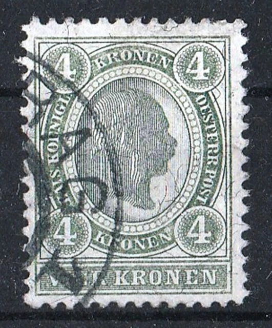 ÖSTERREICH MiNr. 83C, 4 Kronen grün, gestempelt, Michel 28,--