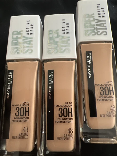 Fondo de maquillaje MAYBELLINE Super Stay 48 beige sol 30 ml x3