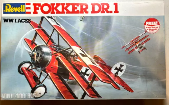 Revell 1/28 Scale WWI Aces Fokker DR.I Airplane Model - Sealed - NIB