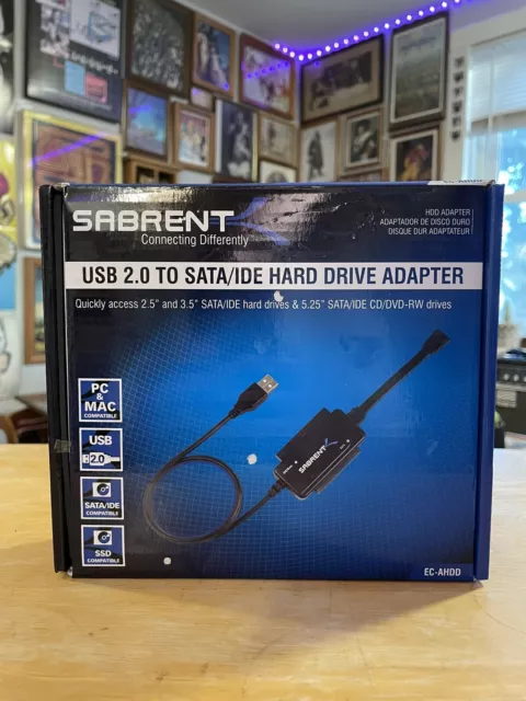 Sabrent USB 2.0 to SATA/IDE 2.5/3.5/-INCH Hard Drive Adapter EC-AHDD Converter