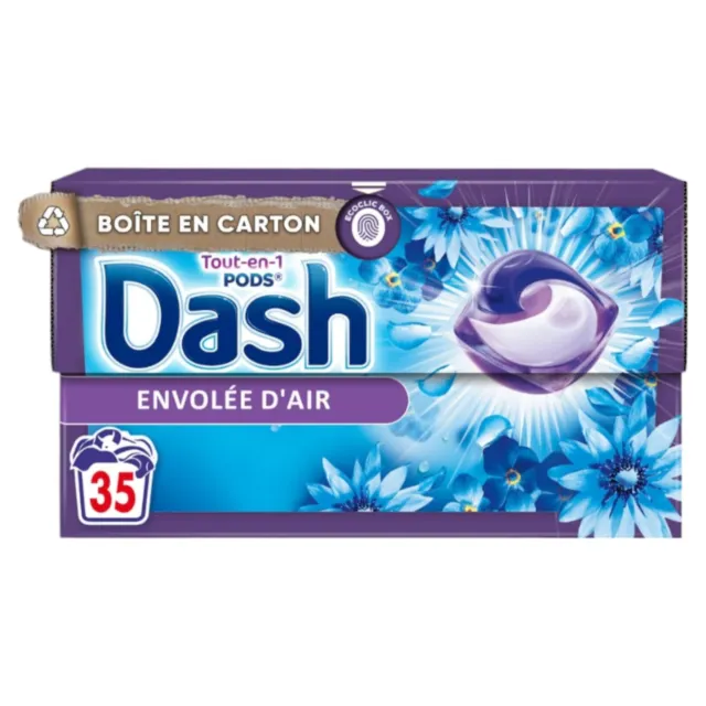 DASH Lessive liquide Envolée d'Air frais 52 lavages 2,6l pas cher