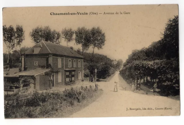 CPA Carte Postale Ancienne CHAUMONT EN VEXIN (60 Oise) Av. de la Gare circ v1901