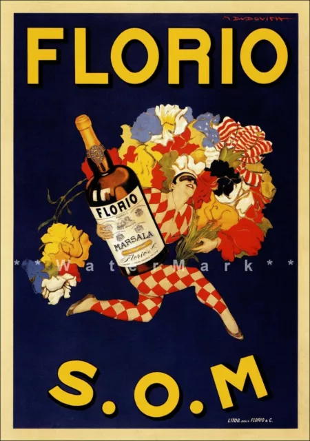 290177 Florio SOM Italian Marsala Wine Home Bar PRINT POSTER UK