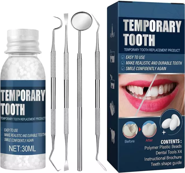 Strong Teeth Tooth Repair Permanent Dental Cement Cavity Filling Kit 4 Tools Inc