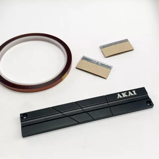 AKAI 1/4" Black Tape Universal Splicing Blocks + Hold Tape Repair Kit Set