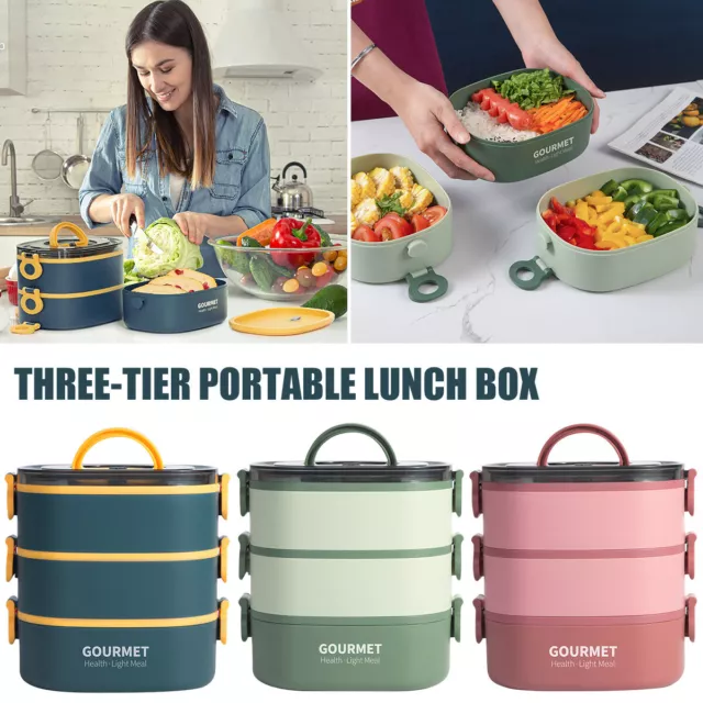 Bento Box Adult Lunch Box 3 Layer Food Container BPA Free Portable Storage Boxes