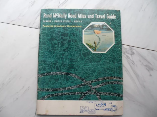 VINTAGE Rand McNally Road Atlas & Travel Guide 1963