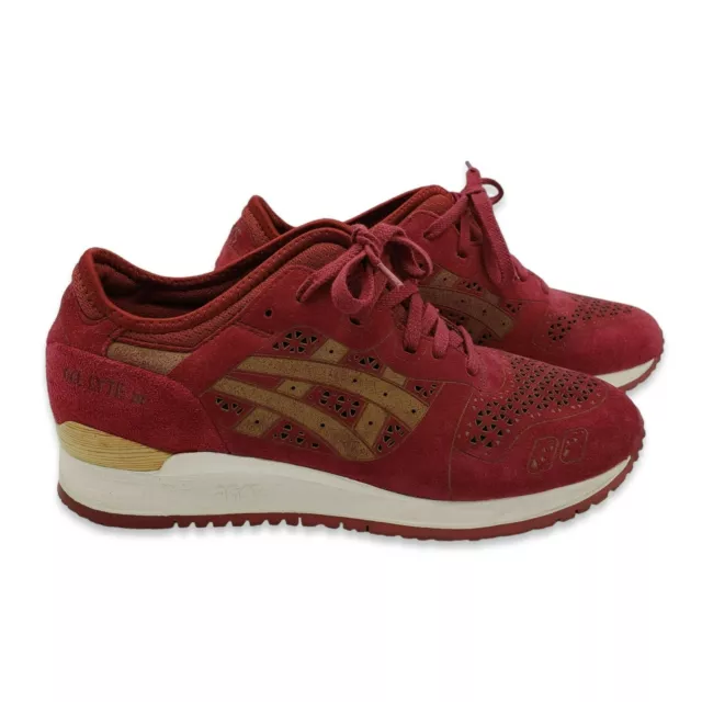 Asics Gel Lyte III Evo Laser Cut Sneakers Mens 8 Burgundy Running H5E3L-2525