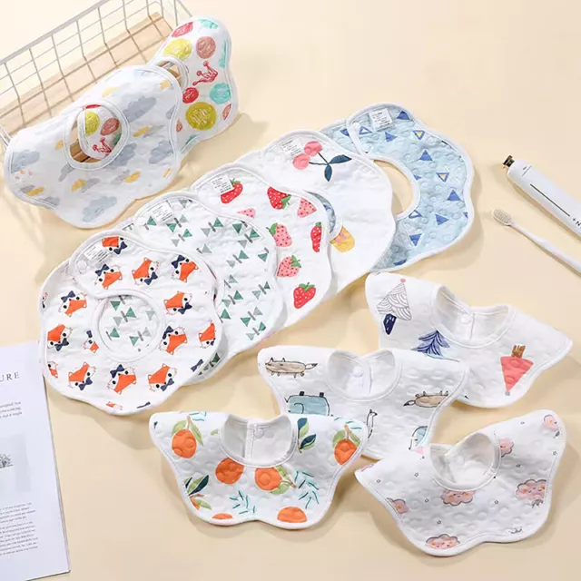 Cotton Baby Bibs Petal Absorbent Saliva Towel Newborn Burp Cloths Bandana Sca7H 2