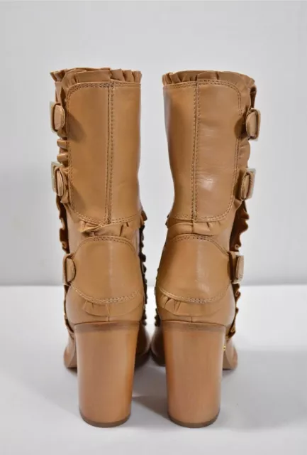 NEW Laurence Dacade ‘Merli’ Buckled Ruffled Leather Boots NWB 8 39 Heels $1295 3