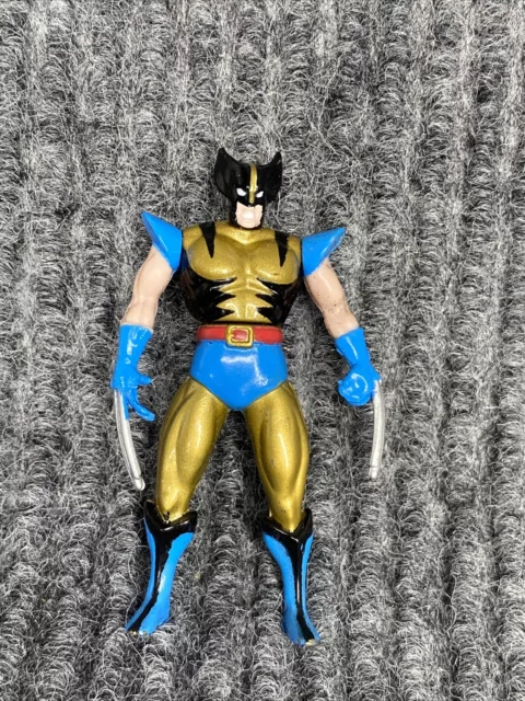 ToyBiz Marvel Gold Wolverine X-Men Steel Mutants Die Cast 3" Figure 1994