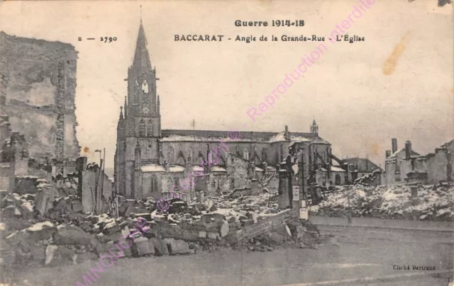 CPA 54120 Baccarat Angle Of the Big Street Church EDT Bertrand Ca 1918