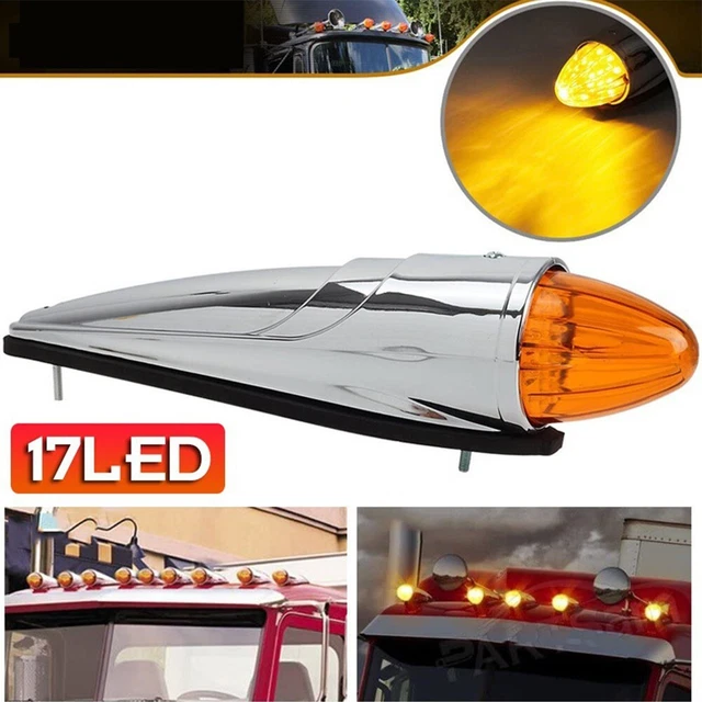 1 Pc Sign Light LED Amber Truck Roof Cab Marker Clearance Lights 12V Universal