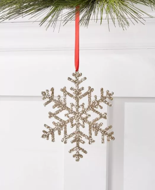 Holiday Lane Gold Glittered Plastic 6-Point Snowflake Christmas Tree Ornament