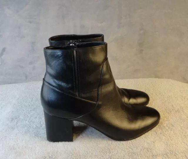 Via Spiga Womens  Leather High Block Heel Bootie Size 10 M Black