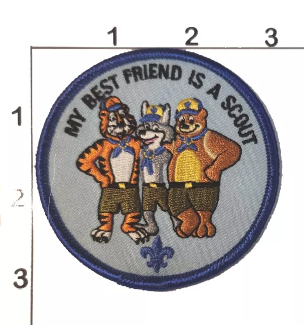 BSA Boy Cub Scouts America Best Friend Embroidered Patch Tiger Bear Wolf