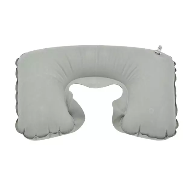 Inflatable U Shape Air Cushion Travel Pillow Head Neck Back Rest Nap Sleep GRAY