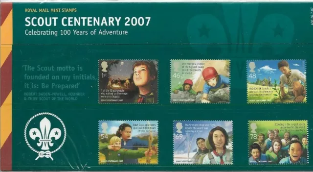 GB 2007 Scout Centenary set - SG 2758/63 - Presentation Pack