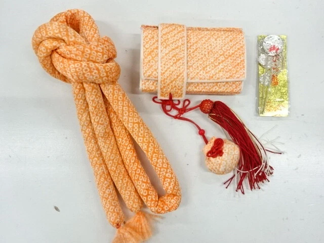 6304639: Japanese Kimono / Antique Hakoseko & Marukuge Cord Set / Kanoko Pattern