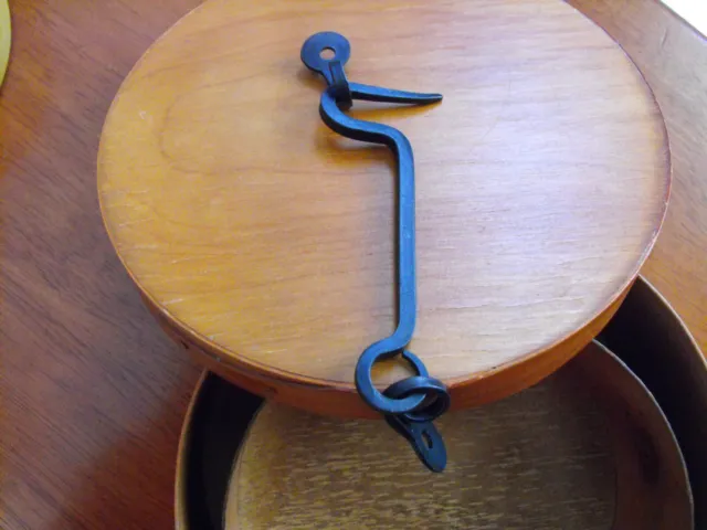 Colonial Blacksmith hand made wrought iron 4" hook and eye barn latch.
