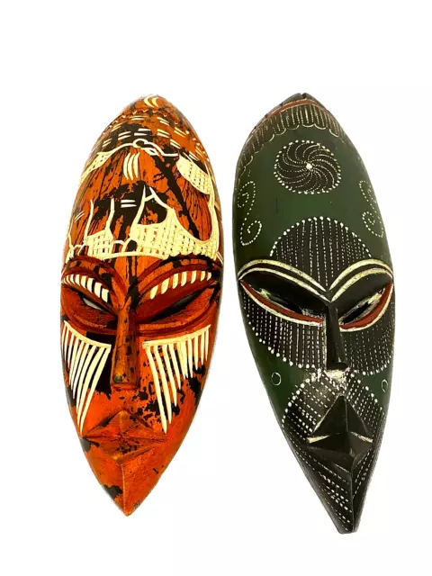 2 WHOLESALE!!! African Ghana wooden mask Wall Decoration mask AKan Mask.-257