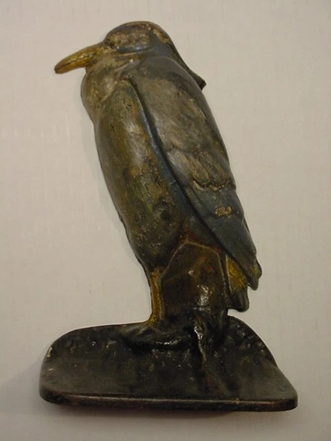 Nice Antique/Vintage Cast Iron Blue Heron Door Stop