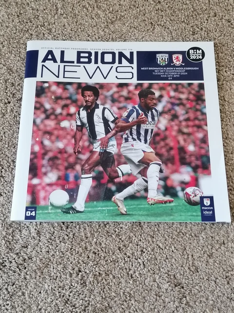 Wba West Brom West Bromwich Albion V Middlesbrough 1 10 24 Mint
