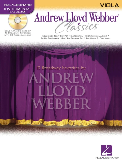 Andrew Lloyd Webber Classics for Viola Solo Sheet Music Play-Along Book CD Pack