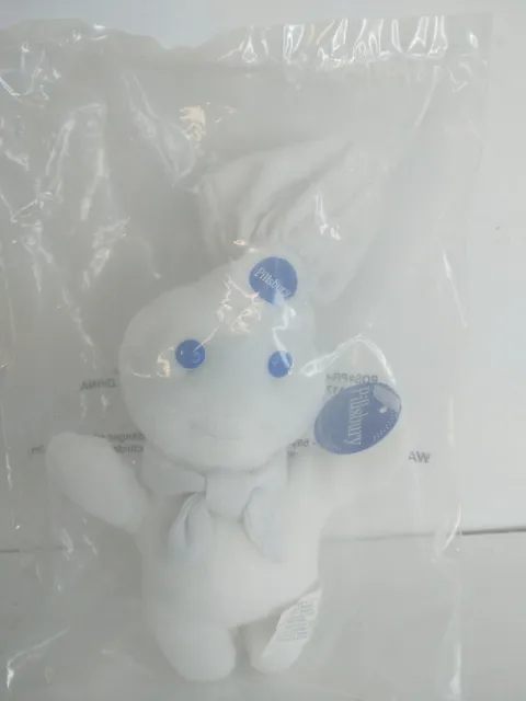 Vtg Pillsbury Doughboy Mini 6" Plush Stuffed Bean Bag Doll Toy NIP Ad Mascot