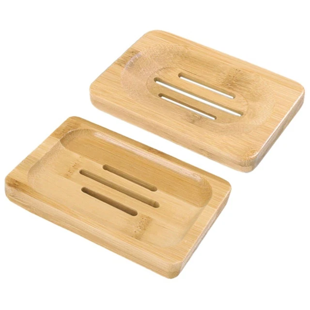 2 piezas caja de jabón de madera soporte de jabón contenedor caja de jabón de drenaje fácil para
