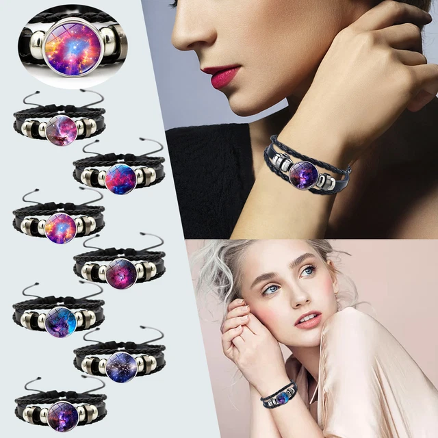 Armband Silber Armband Edelstein Mond Nebel Schmuck Universum Glas Armband
