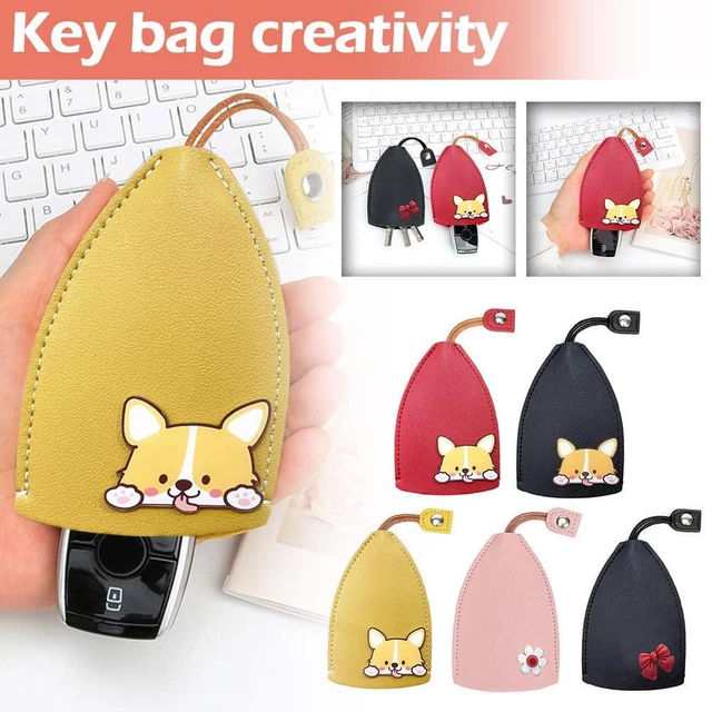 Car Key Holder Case Pu Leather Key Chain Wallet Bag Fobs Apply To All Car;