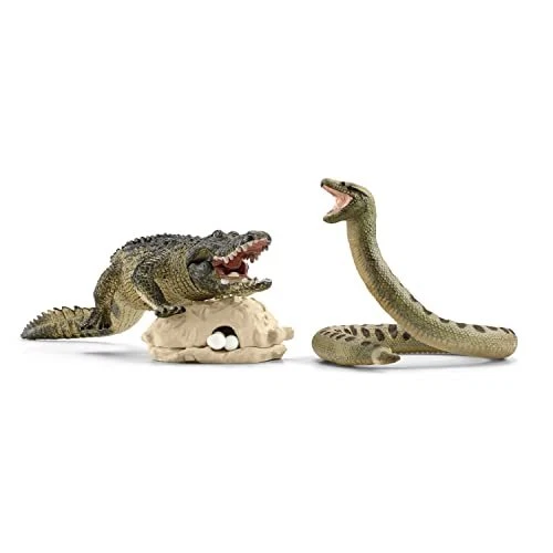 Wild Life 5-Piece Wild Animal Toy Playset for Boys and Danger in the Swamp